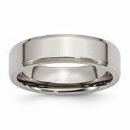 Titanium Beveled Edge 6mm Polished Wedding Band