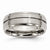 Titanium Grooved Ridged Edge 8mm Brushed and Polished Wedding Band