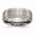 Titanium Ridged Edge 8mm Satin and Polished Wedding Band