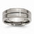 Titanium Grooved Beveled Edge 8mm Brushed and Polished Wedding Band