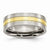 Titanium Yellow IP-plated Grooved 7mm Polished Wedding Band