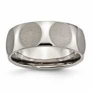 Titanium Faceted 8mm Satin Wedding Band