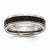 Titanium Ridged Edge Black Enamel Braid Design 6mm Polished Wedding Band