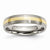 Titanium with 14k Yellow Inlay 5mm Brushed Wedding Band