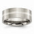 Titanium with Sterling Silver Inlay Flat 8mm Brushed Wedding Band