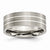 Titanium with Sterling Silver Inlay Flat 8mm Brushed Wedding Band