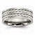 Titanium with Sterling Silver Inlay 8mm Brushed and Antiqued Wedding Band