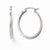 10K White Gold Diamond-cut Hinged Hoop Earrings