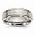 Titanium 7mm Grooved Edge Hammered and Polished Wedding Band