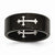 Titanium 9mm Black IP-plated Polished & Brushed Cross Wedding Band