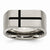Titanium 10mm Black Enamel Cross Brushed Wedding Band
