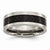 Titanium 8mm Polished with Black Carbon Fiber Inlay Wedding Band