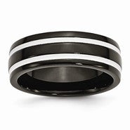 Titanium 8mm Black IP-plated Polished Wedding Band