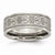 Titanium 8mm Satin and Polished Scroll Design Wedding Band