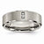 Titanium Satin & Polished with Diamonds 7mm Wedding Band