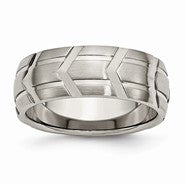 Titanium 8mm Brushed and Polished Wedding Band