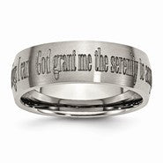 Titanium 8mm Laser Design Brushed Wedding Band