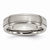 Titanium Grooved Edge 6mm Brushed and Polished Wedding Band