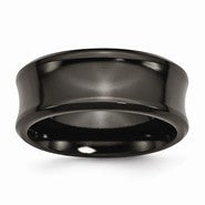 Black Titanium Polished Concave 9mm Wedding Band