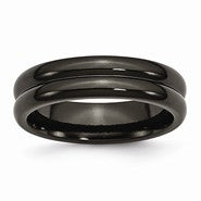 Black Titanium Domed 6mm polished Wedding Band