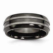 Black Titanium Two-tone 8mm Polished Wedding Band