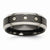 Black Titanium w/Diamonds Beveled Edge 7mm Polished Wedding Band