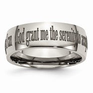 Titanium 8mm Laser Design Polished Wedding Band