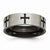 Titanium 7mm Cross Black IP-plated Polished & Brushed Wedding Band