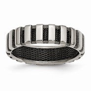 Titanium & Black IP-plated Wire 6mm Polished Wedding Band
