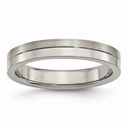 Titanium 4mm Polished & Brushed Wedding Band