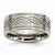 Titanium 9mm Scroll Design Brushed and Polished Wedding Band