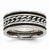 Titanium 10mm Chain Inlay Black IP-plated Polished & Brushed Wedding Band