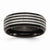 Titanium 8mm Black IP-plated & Striped Polished Wedding Band