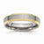 Titanium 5mm Yellow IP-plated Beveled Edge Polished & Brushed Wedding Band