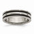 Titanium 6mm Grooved Black Rubber Polished Wedding Band