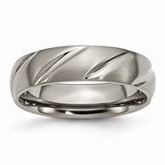Titanium Swirl Design 6mm Satin Wedding Band