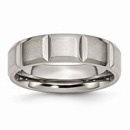 Titanium 6mm Grooved Satin and Polished Wedding Band