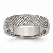 Titanium 6mm Textured Wedding Band