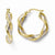 10K Two-tone Twisted Hinged Hoop Earrings