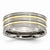 Titanium Grooved Yellow IP-plated 8mm Polished & Brushed Wedding Band