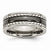 Titanium with Sawtooth Accent/Polished Black Ceramic Center 8mm Wedding Band