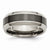 Titanium Base with Polished Black Ceramic Center Beveled 7.5mm Wedding Band