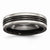 Black Titanium with Grey Edges 6mm Grooved and Polished Wedding Band