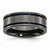Black Titanium with Blue Anodized Grooves 8mm Polished Wedding Band