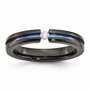 Black Titanium Multi-colored Anodized 4mm Wedding Band