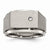 Titanuim Polished and Brushed CZ Signet Ring