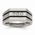 Titanium Brushed and Polished Black IP-plated CZs Ring