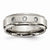 Titanium Polished Diamond Ridged Edge Wedding Band