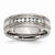 Titanium w/Sterling Silver Inlay Polished Diamond Wedding Band