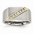 Titanium & 14k Brushed Diamond Ring